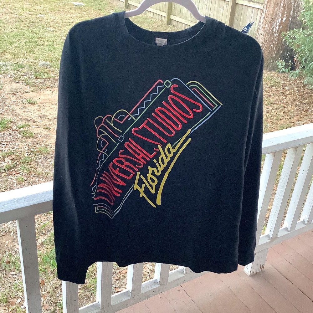 Vintage 80s Universal Studios Florida Black Sweatshirt Size XL